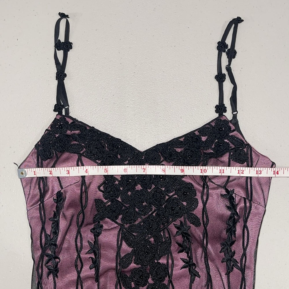 Sue Wong 1920s Mauve Pink & Black 100% Silk Gatsby Embellish Flapper Dress - XS - Picture 3 of 14